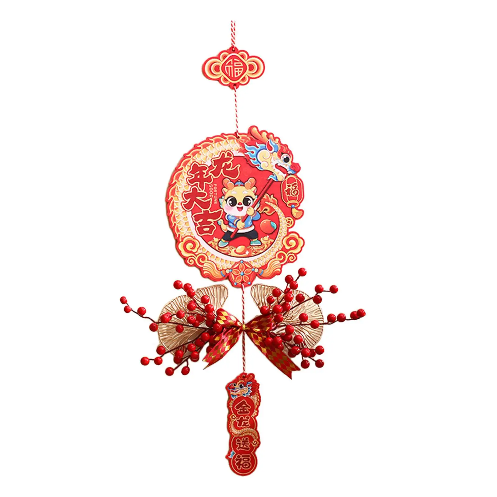 Spring Festival Fu Character Hanging Ornament Decor with Blessed Words for