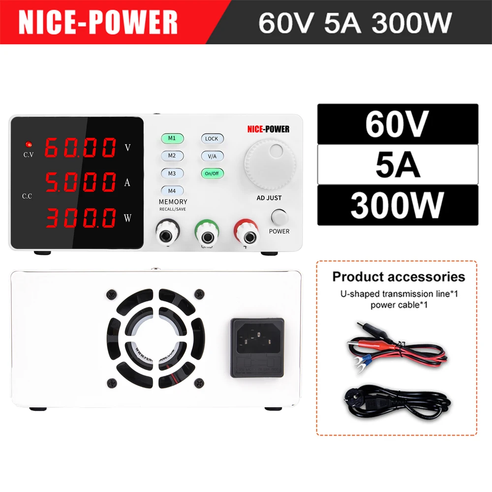 

30V 10V DC Power Supply Adjustable Laboratory 60V 3A Switching Bench Source Voltage Current Regulator Stabilizer USB 5V2A Repair