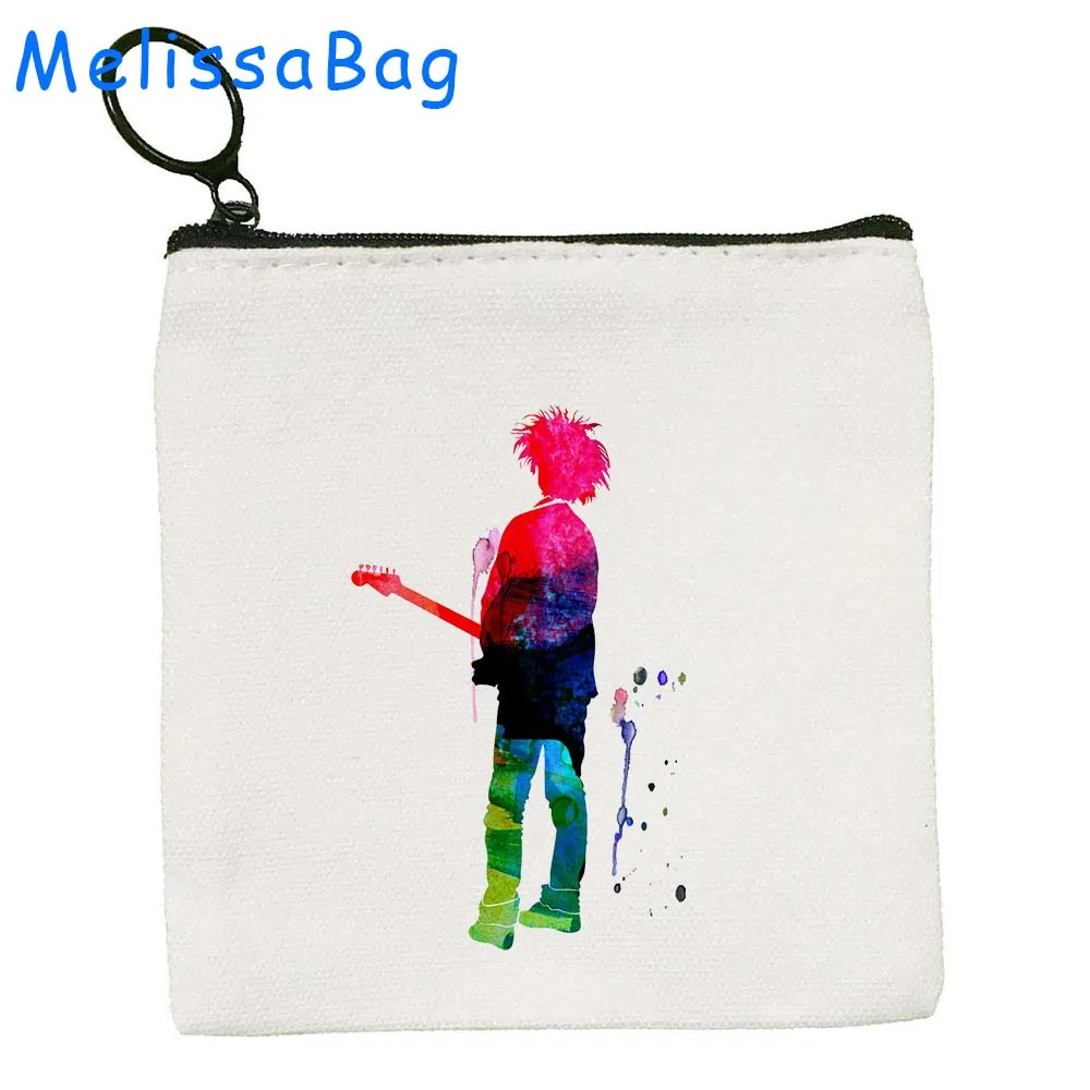 1986 The Cure Robert Smith Rock Band Punk Hip Hop Cute Gifts Fashion Graphic Canvas Coin Purse Key Case Bag Wallet Zipper Pouch