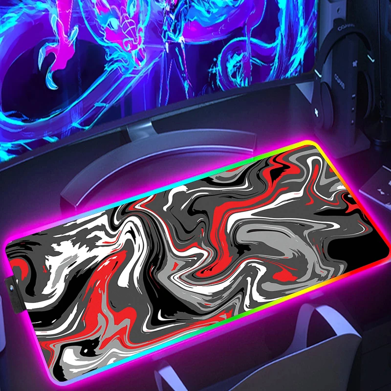 

RGB Strata Liquid Mousepad Lighting Mats Dazzling Cool Mouse Pad For Computer Carpet Desk Mat Company office Table carpet 80x30