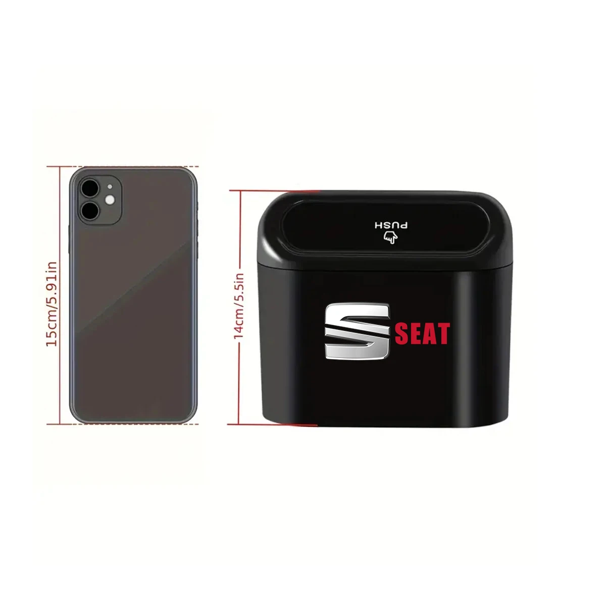 Portable Car Storage Box Car Trash Can Garbage Box Trash Bin for Seat Leon Altea Ibiza Toledo Cordoba Alhambra Arona Ateca Exeo