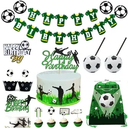 Soccer Cake Topper Boy Girl Soccer Happy Birthday Cupcake Toppers Party Dessert Football Theme Party Baby Shower Baking Supplies