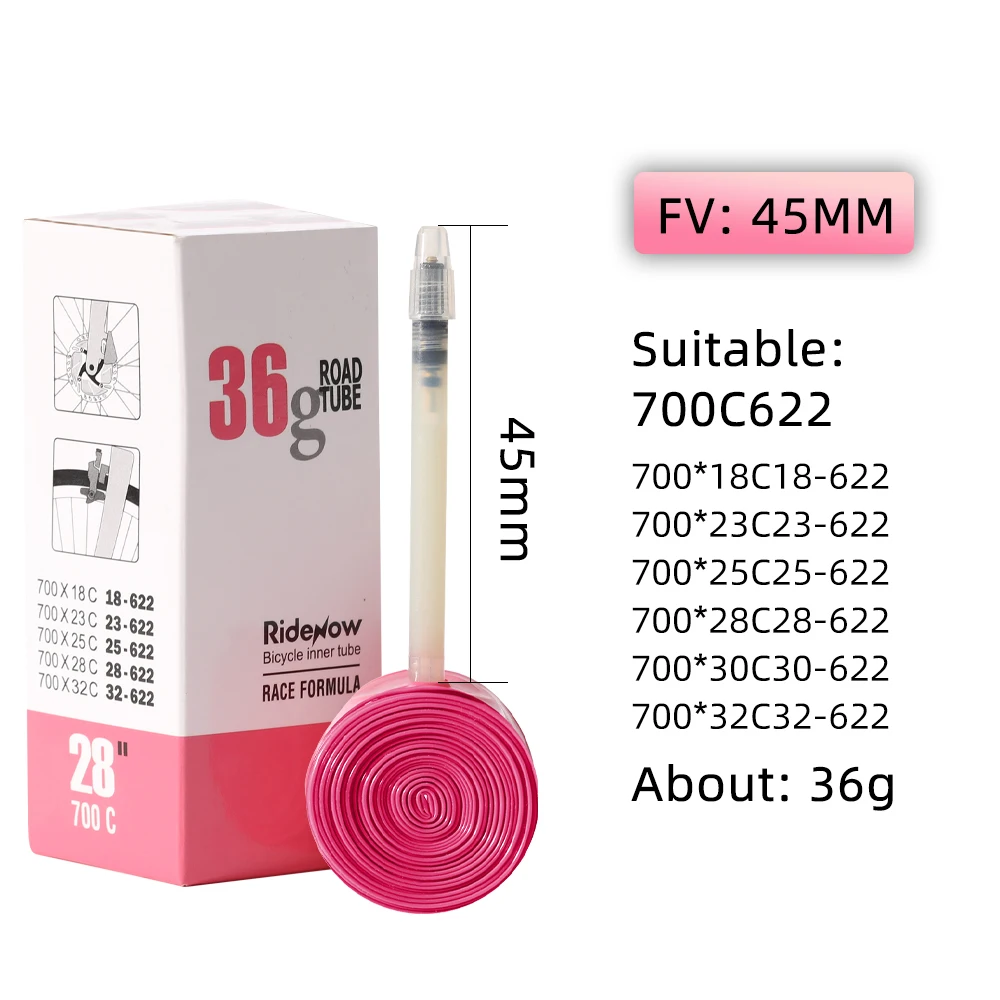 RideNow Ultralight Bike Inner Tube 700 x 18 25 28 32 Road Bicycle - Main Image