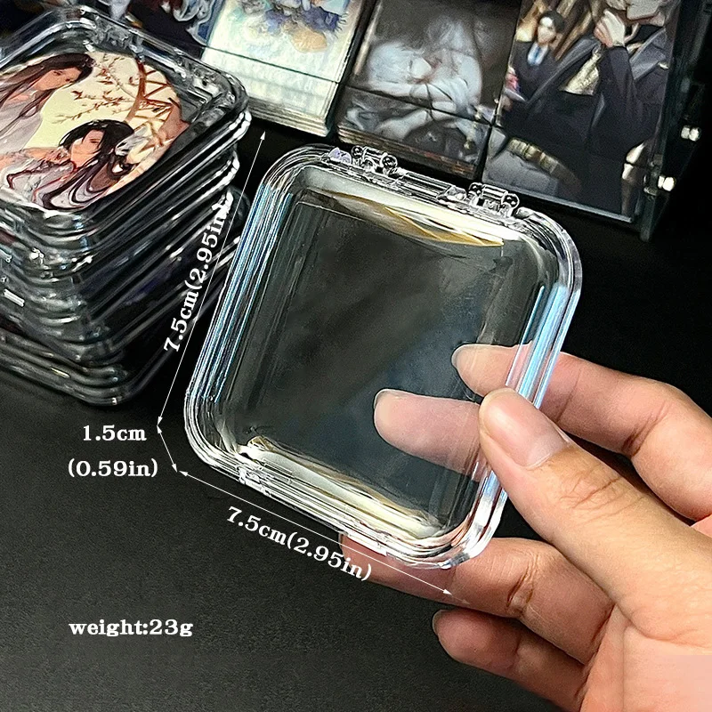 Transparent Acrylic Storage Box Peripheral Badge Organizer Case Jewellery Dustproof Sealed Square Protective Box Badge Display