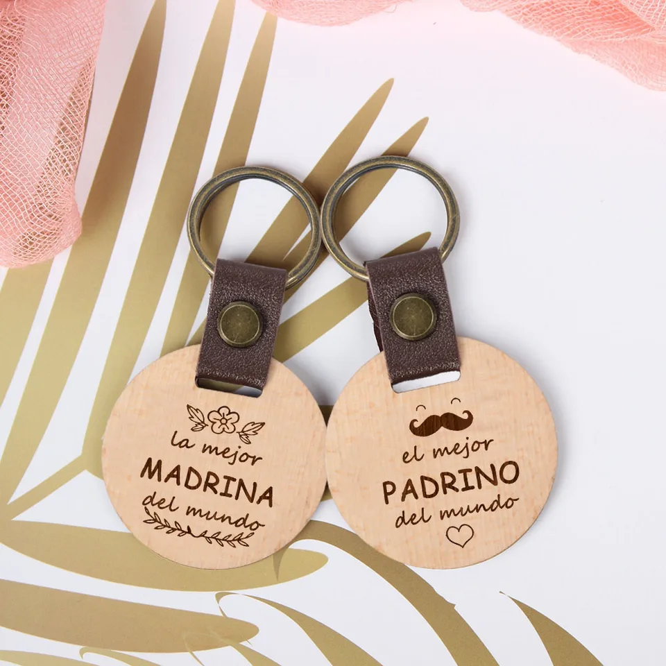 ZYMGUO Portachiavi Madrina Regalo Battesimo Compleanno Natale Io amo la mia super madrina Sii Scolpito Portachiavi(4