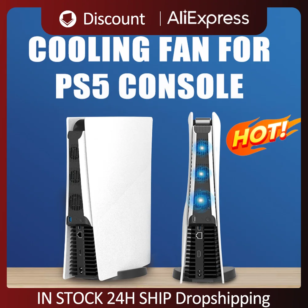 Cooling Fan Controller Gaming Accessories for PS5 Controller Game Console Cooler Vertical Brackets for Sony Play Station PS 5