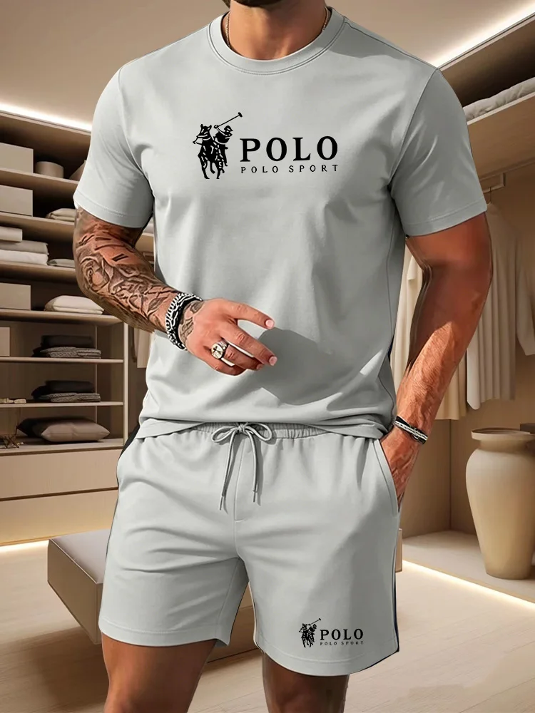 Completo Sportivo Estivo da Uomo: T-shirt a Maniche Corte Traspirante + Pantaloncini, Set Casual Leggero e Confortevole in 2 Pezzi - immagine 3