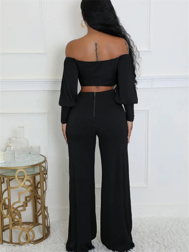 Wmstar Two Piece Set Women Pants Sets Casual Crop Top Loose Zipper Long Sleeve Autumn Outfit New Style Wholesale Dropshipping