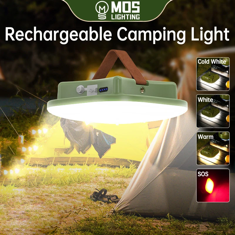 80W Camping Lantern Light Portable Flashlight Power Rechargeable LED Lamp Multifunctional Endurance Work Light