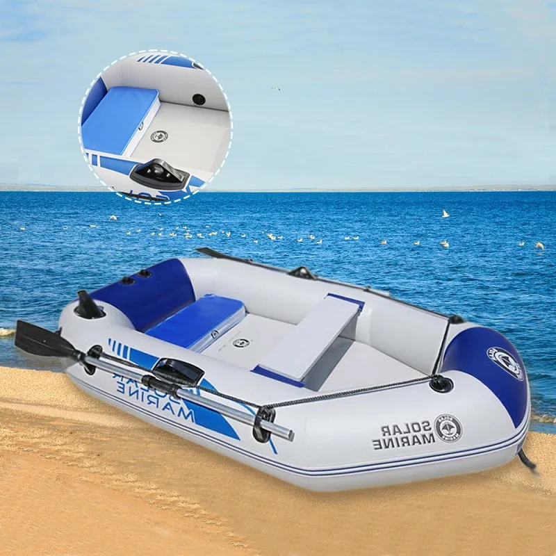 Solar Marine 2 Person PVC Fishing Boat 2M Inflatable Kayak Wear-resistant Canoe Waterplay Craft with Free Accessories 2
