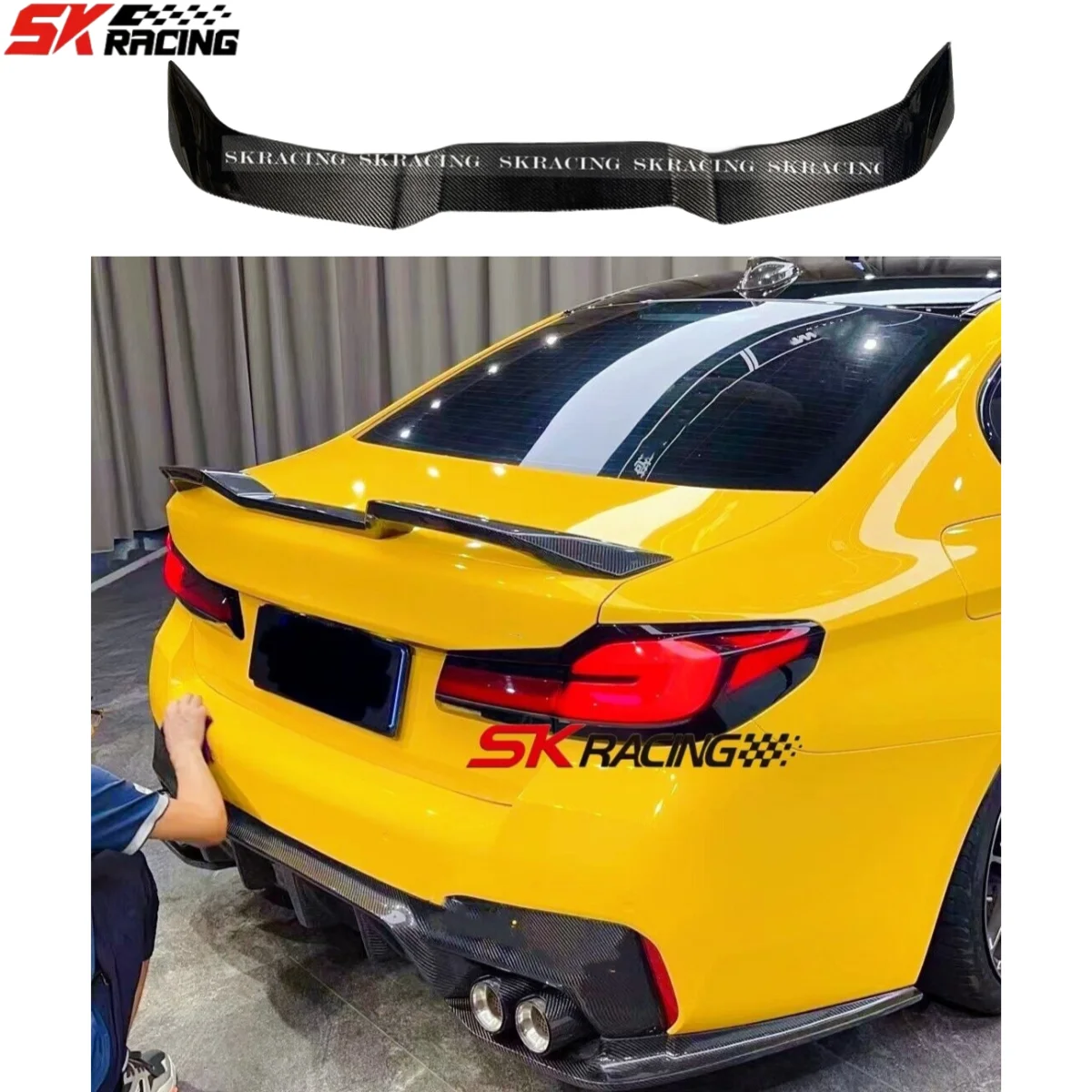 

Реальное углеродное волокно спойлер заднего багажника, крыла Bodykits подходит для 2017-2023 BMW G30 530i 540i F90 M5 M-спортивные аксессуары