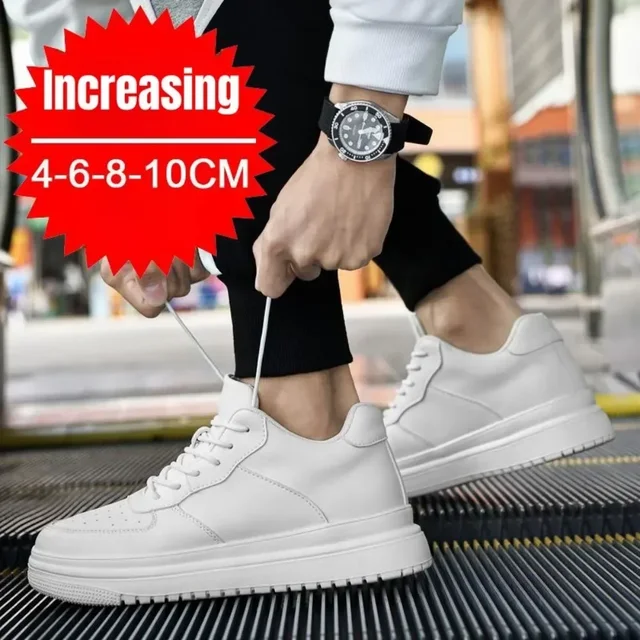 PDEP nouvelle hauteur augmentant chaussures pour hommes 10 cm Invisible ascenseur baskets blanc cuir Sport Zapatillas De Hombre grande taille 46 3