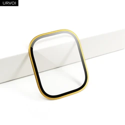 Premium Tempered Glass Screen Protector with Metal Frame - 49mm Ultra 4 3 2 1 (Gold color)