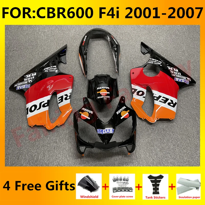 

Комплект обтекателей для мотоцикла, подходит для CBR600 F4i CBR 600 CBR600F4i 2001 2002 2003 2004 2005 2006 полные комплекты обтекателей set repsol