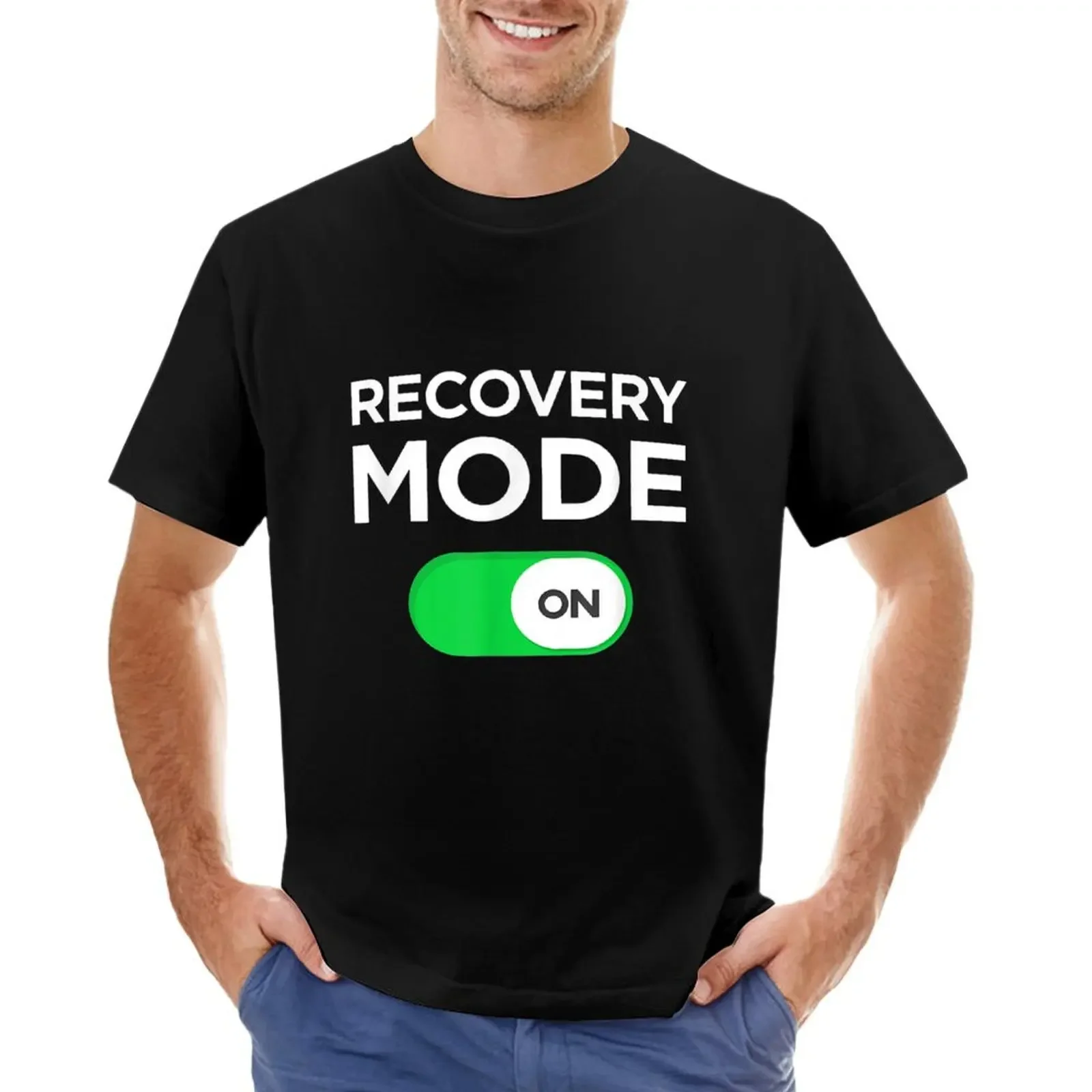 

Get Well Soon Gift Recovery Mode On Post Surgery Illnesssize S-5XL T-shirt oversized Short sleeve tee sweat clothes for men