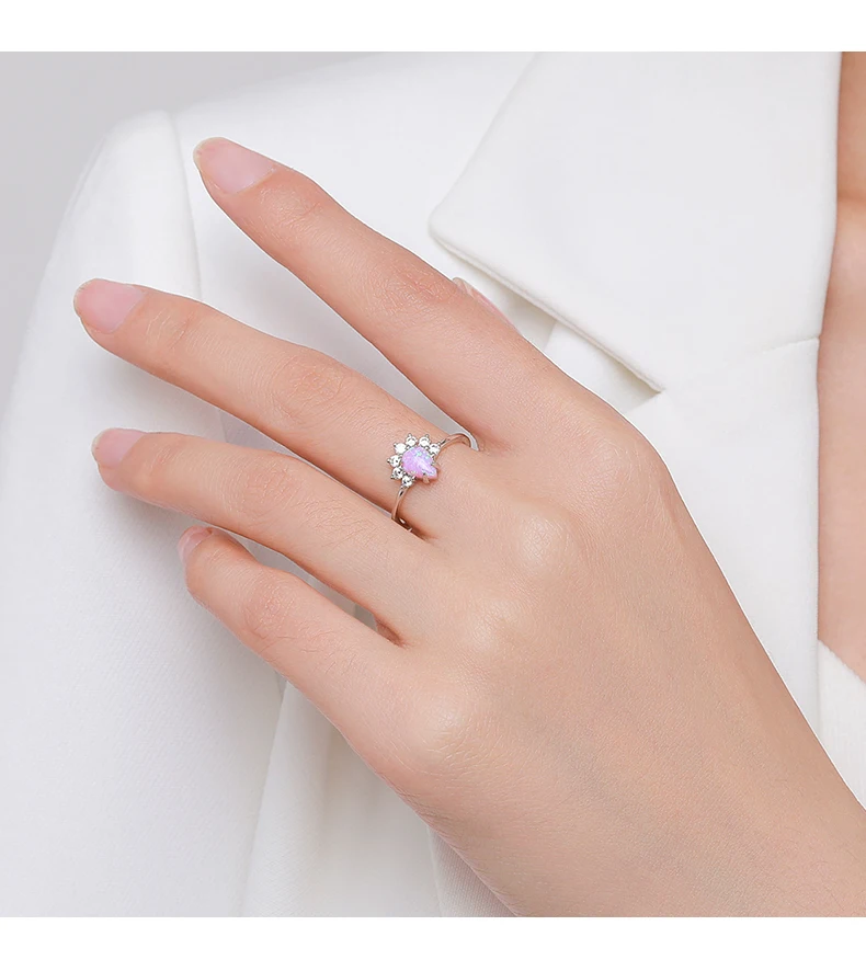 MODIAN 2023 925 Sterling Silver Exquisite Opal Rings For Women Fashion Sense Of Design Wedding Anniversary Gift Fine Jewelry MODIAN 2023 925 Sterling Silver Exquisite Opal Rings For Women Fashion Sense Of Design Wedding Anniversary Gift Fine Jewelry