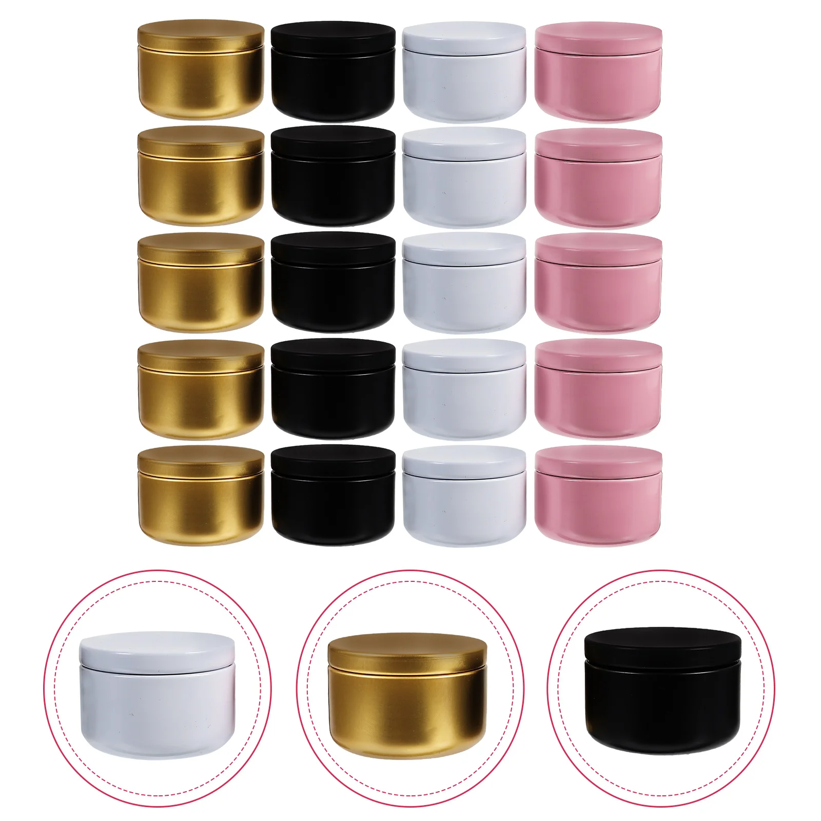 

20 Pcs Handmade Storage Aluminum Cans Metal Container with Lid Tea Tins DIY Jar Round Travel