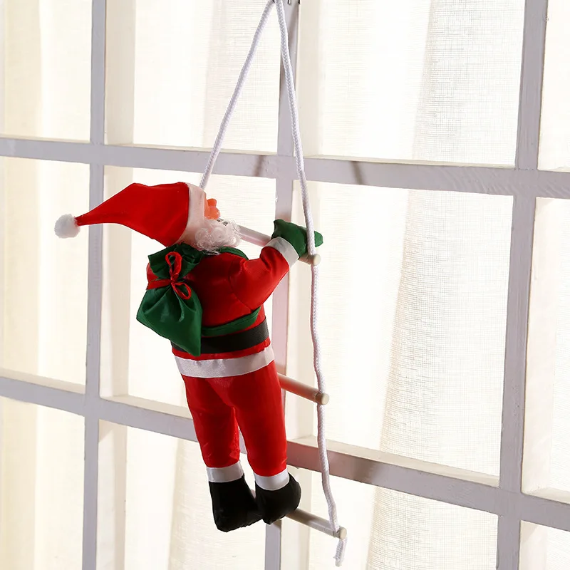 Christmas Santa Claus Climbing Ladder Doll Christmas Tree Hanging Decoration Indoor Door Wall Christmas Pendant New Year Gifts