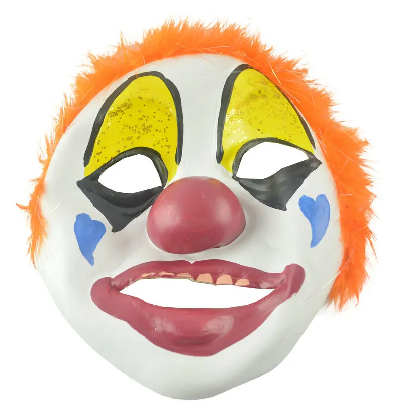 Spooky Clown Mask Colorful Explosion Wig Clown Props Halloween April Fools' Day Ball Party Mask Props