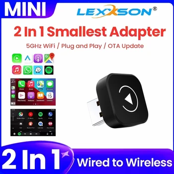 2025 nuevo adaptador 2 en 1 Mini CarPlay Box con cable a CarPlay inalámbrico Android Auto Smart Box Bluetooth conectar Plug & Play para 98% de coches 1