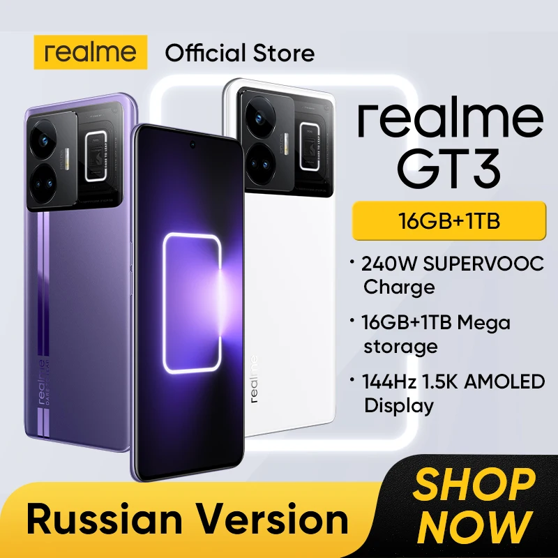Realme 슈퍼 VOOC 충전 스냅드래곤 8 + Gen1, 6.74 인치, 144Hz, 1.5K 울트라 아몰레드 디스플레이, 16GB + 1TB 메가 스토리지, GT3, 240W