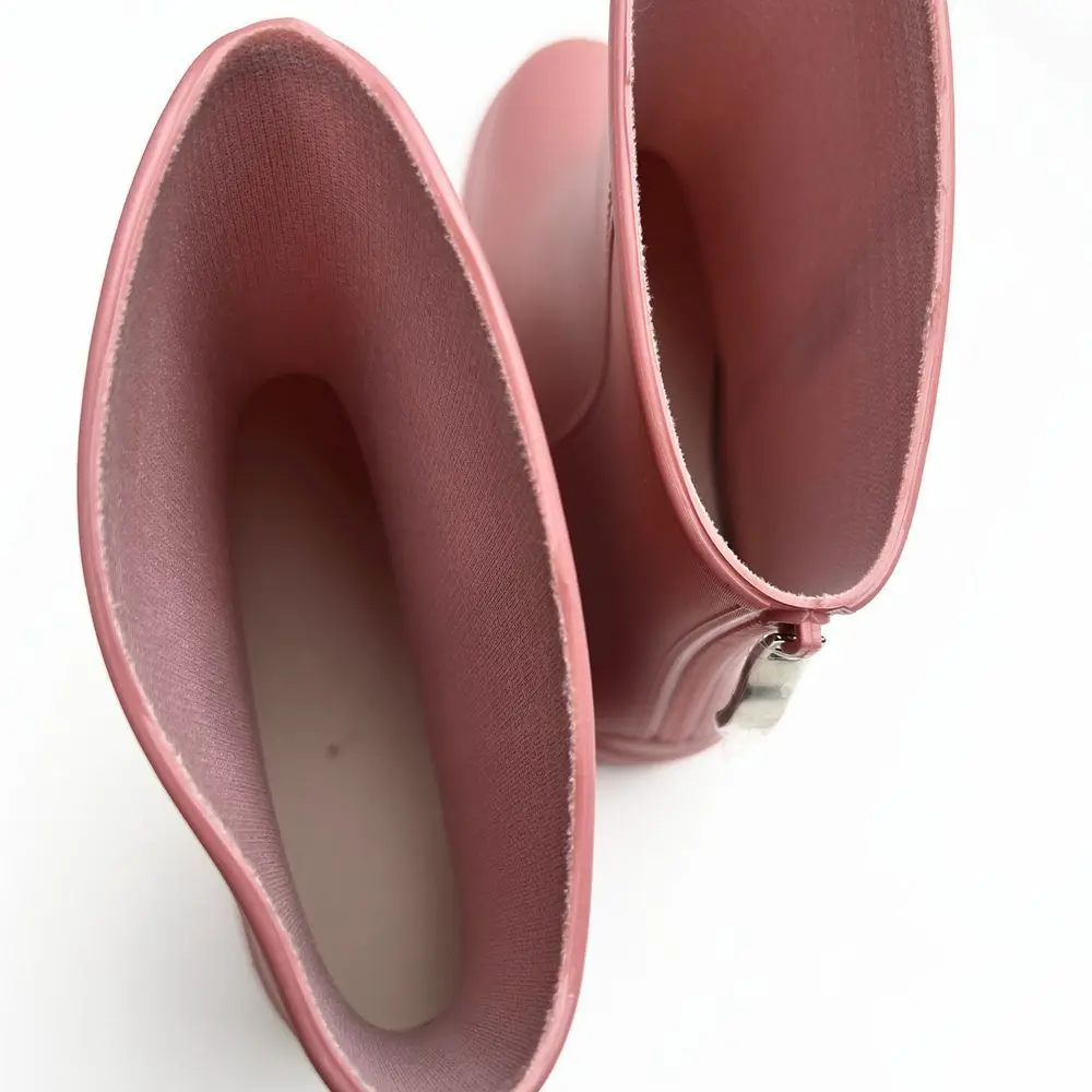 New Women Fashion Mid-calf Rain Boots Waterproof Female Fashion Slip-on Rainboots Non-slip Waterproof Water Shoes Wellies Boots