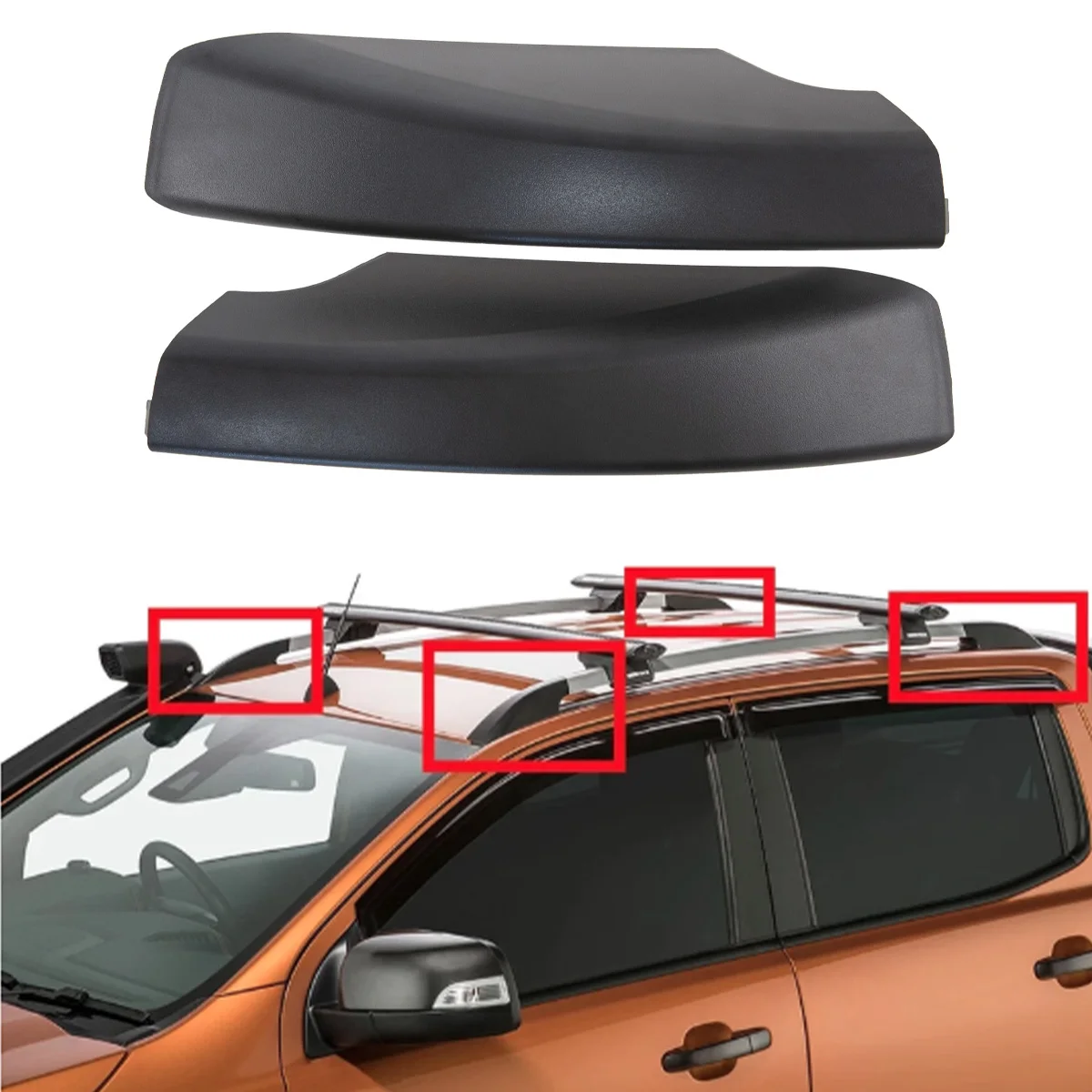 1 pièce de couvercle de latte de barre de toit avant gauche ou droite pour Ford Ranger T6 T7, coque d'extrémité de rail de barre de toit EB3Z-2155183-A 2515528