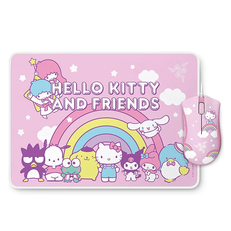

Razer Deathadder Essential Goliathus Wired Gaming Mouse Mat Bundle Sanrio Kawaii Hello Kitty And Friends Limited Edition Gift