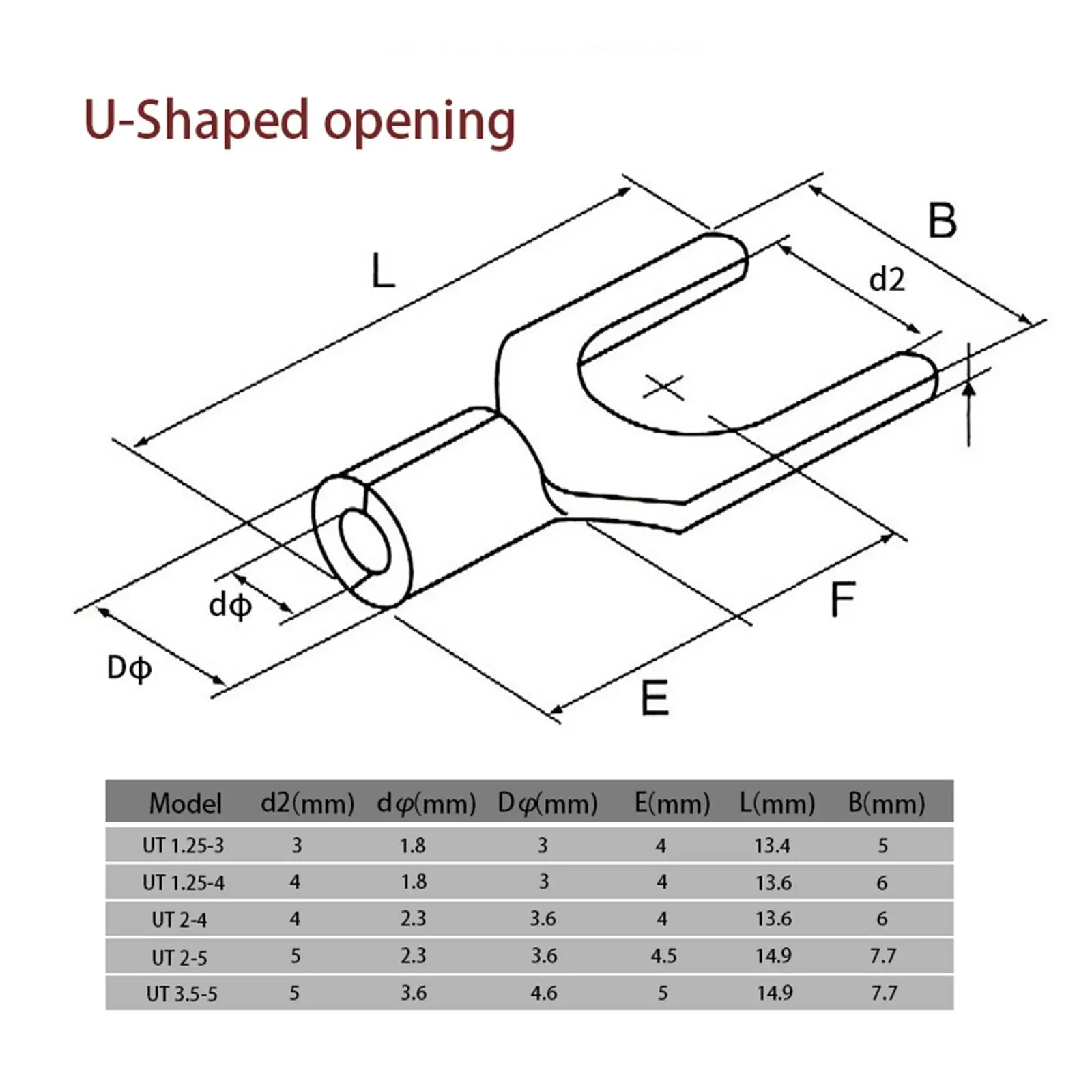 Wire Connectors 200/320Pcs 10 in 1 Non-Insulated Ring Fork U-Type Brass Terminals Assortment Kit Cable Crimp Spade