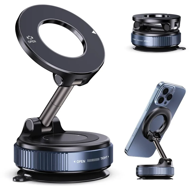 Ultra-Stable Magnetic Car Phone Mount with 360° Rotation - Sleek Minimalist Dashboard Stand