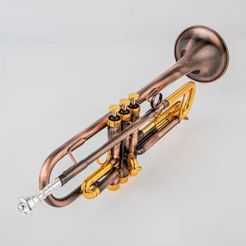 Hot Sell Vincent BACH TR-197GS Bb Small Trumpet Red bronze Golden Key Professional Music Instruments with case