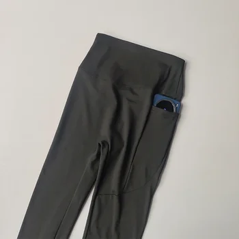 Fleece-in-warm Yoga Leggings Women High Waist Lifting Hips with Pocket Elastic Running Exercise Quick-drying Tight Fitness Pants 6