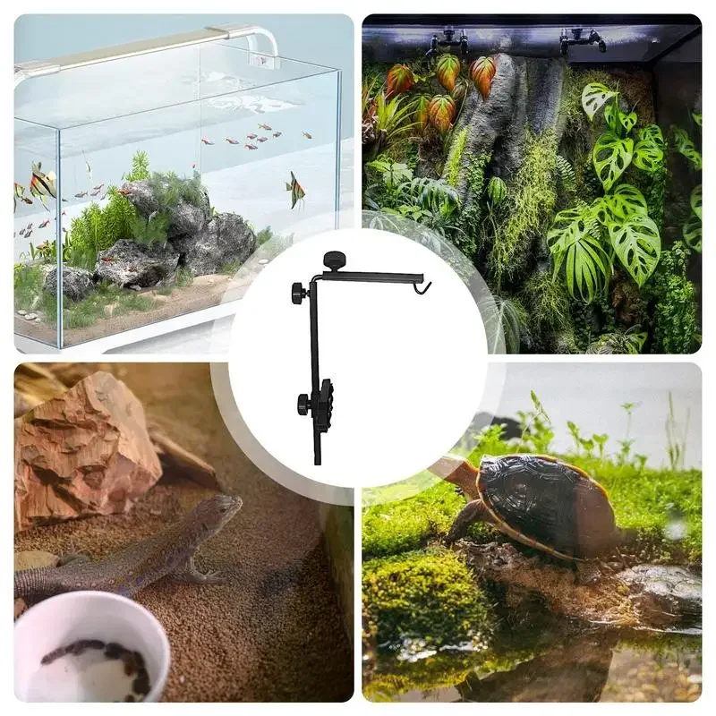 Adjustable Lizard Heat Lamp Stand Reptile Heating Lamp Stand Turtle Basking Light Holder Reptiles Breeding Box Lighting Supplies