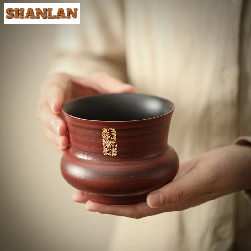 Powder Yin Hawthorn Red Ceramic Jianshui Zen Tea Washing Basin Writing-brush Washer Chaxi Tea Items Accessories 400ml Collection