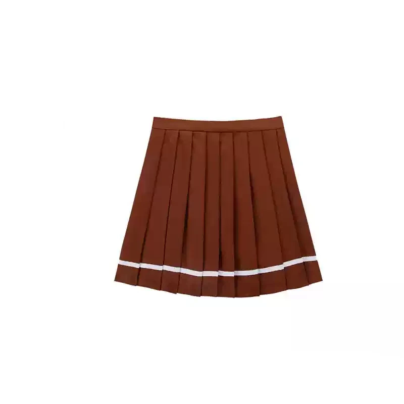 Coffee brown Japanese/Korean Sailor Suit Cosplay Costumes School Uniforms Long sleeve JK Student Clothing Top+Skirts+bow-tie