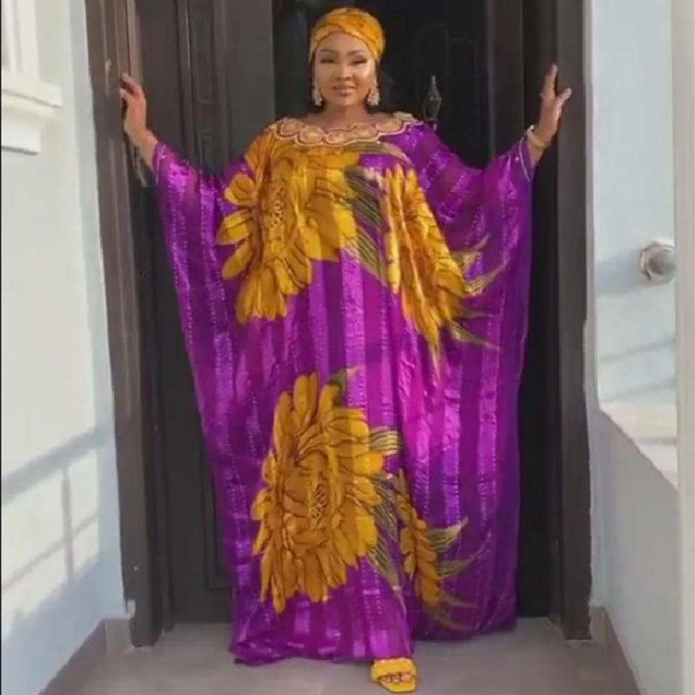 

African Women's Robes Fashion Quality Pearl Chiffon Heavy Iron Drill with Two Pieces of Skirt ML103Q73