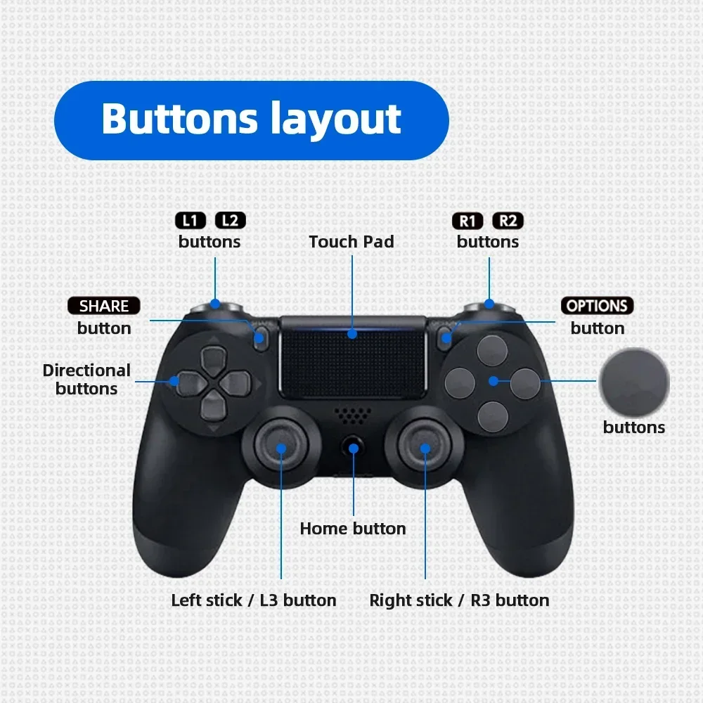 Controller for PS4 Slim Pro joystick gamepad dual vibration wireless Bluetooth joypad for PlayStation 4 Joypad PC/IOS/Android