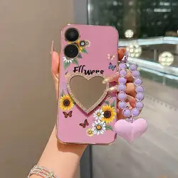 3 - Piece Floral Bloom Phone Case Set with Lanyard and Stand for Redmi 13x (PURPLE)