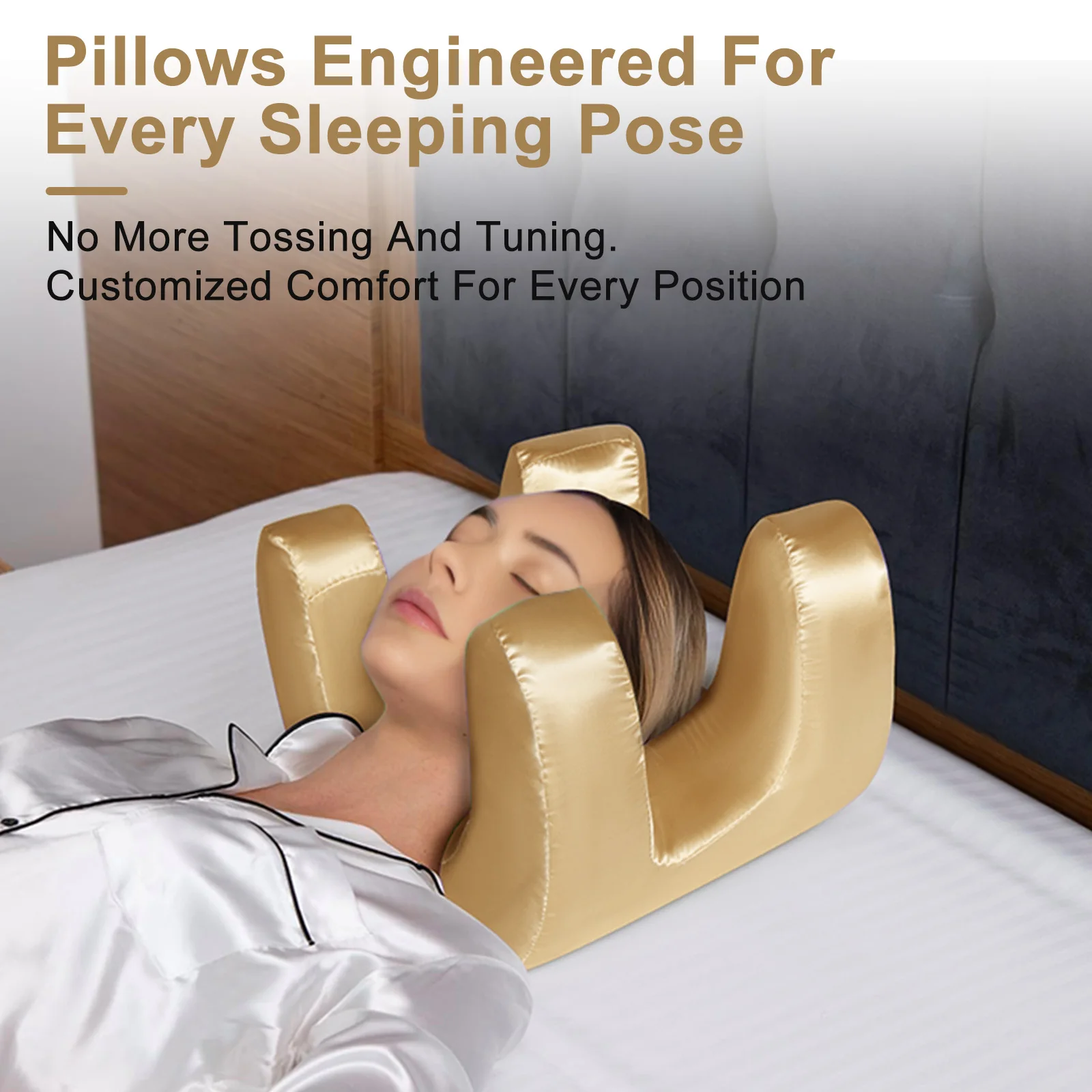 Soft Face Pillow Anti wrinkles-aging Beauty Pillow Relieves Neck Fatigue Reduces Facial Squeeze Back Sleep Pillow Satin Case 5