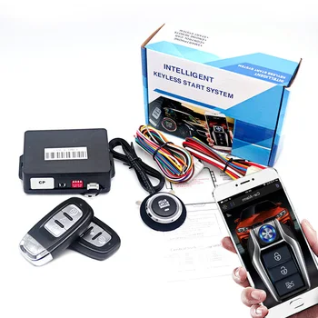 Alarme de voiture avec démarrage automatique, verrouillage central universel, kit de démarrage à distance, arrêt de démarrage automobile, système de bouton de démarrage sans clé PKE 1