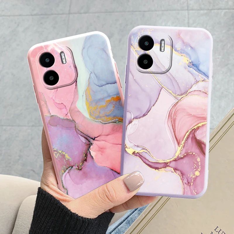 Elegant Watercolor Marble Phone Case - Soft TPU Shell with Ink Painted Design