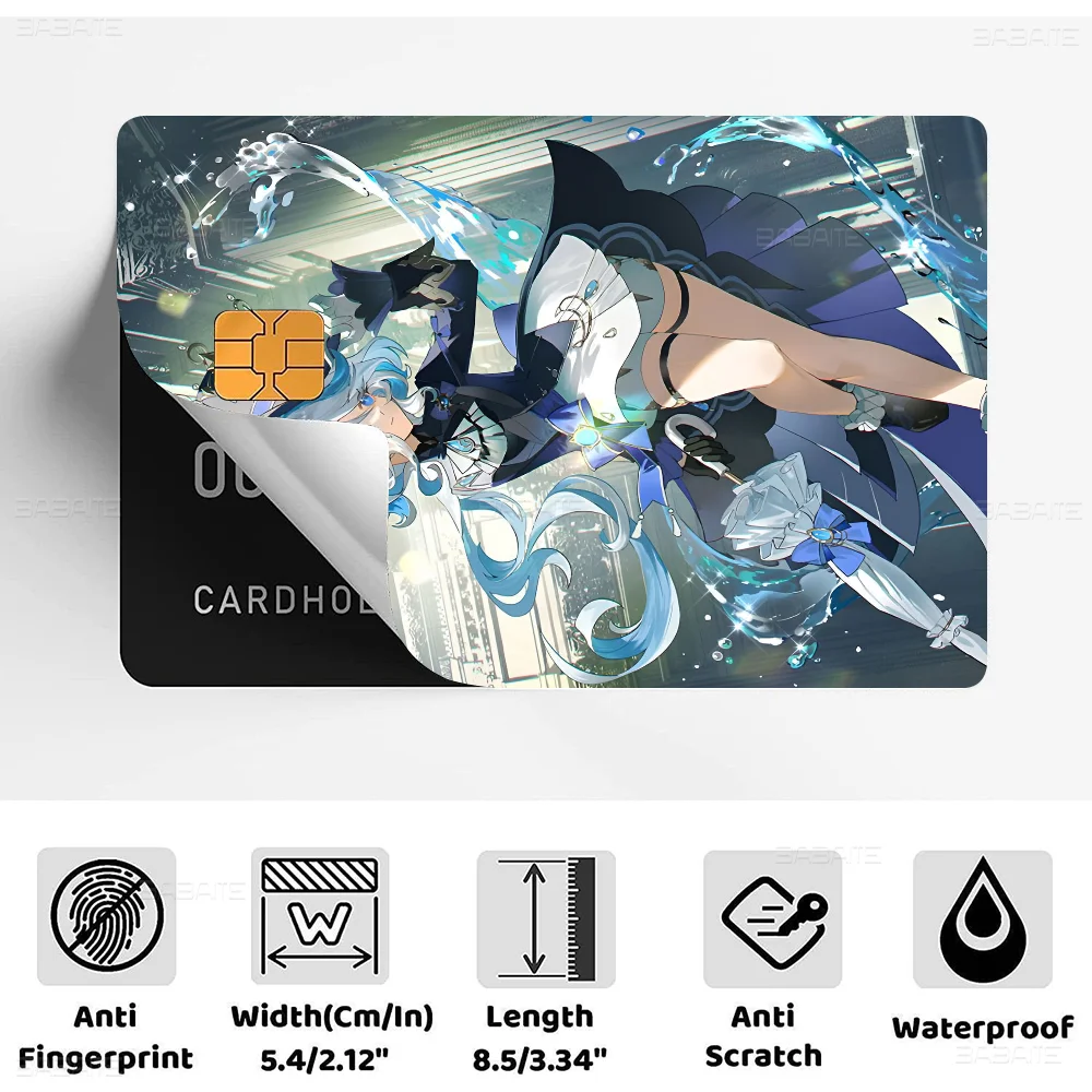 Game F-Furina G-Genshin I-Impact Game Anime Sticker Film Skin Cover Case For Small Large No Chip Debit Credit Card Front Side