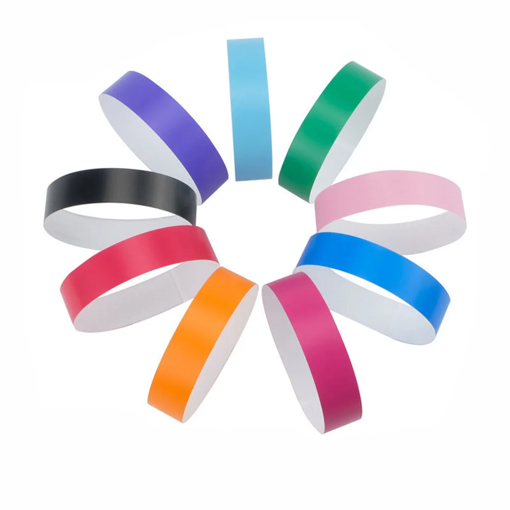 Waterproof Paper Wristbands 300-1000pcs Party Paper Bracelet Synthetic Paper Plastic Dupont Wristbands Sticky Wristband Print Pattern Party Wristbands