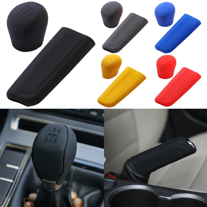 Couvercle de pommeau de levier de vitesse en silicone pour voiture, poignée  coordonnante, housses de protection, manuel, 6 vitesses, accessoires  d'intérieur de voiture - AliExpress