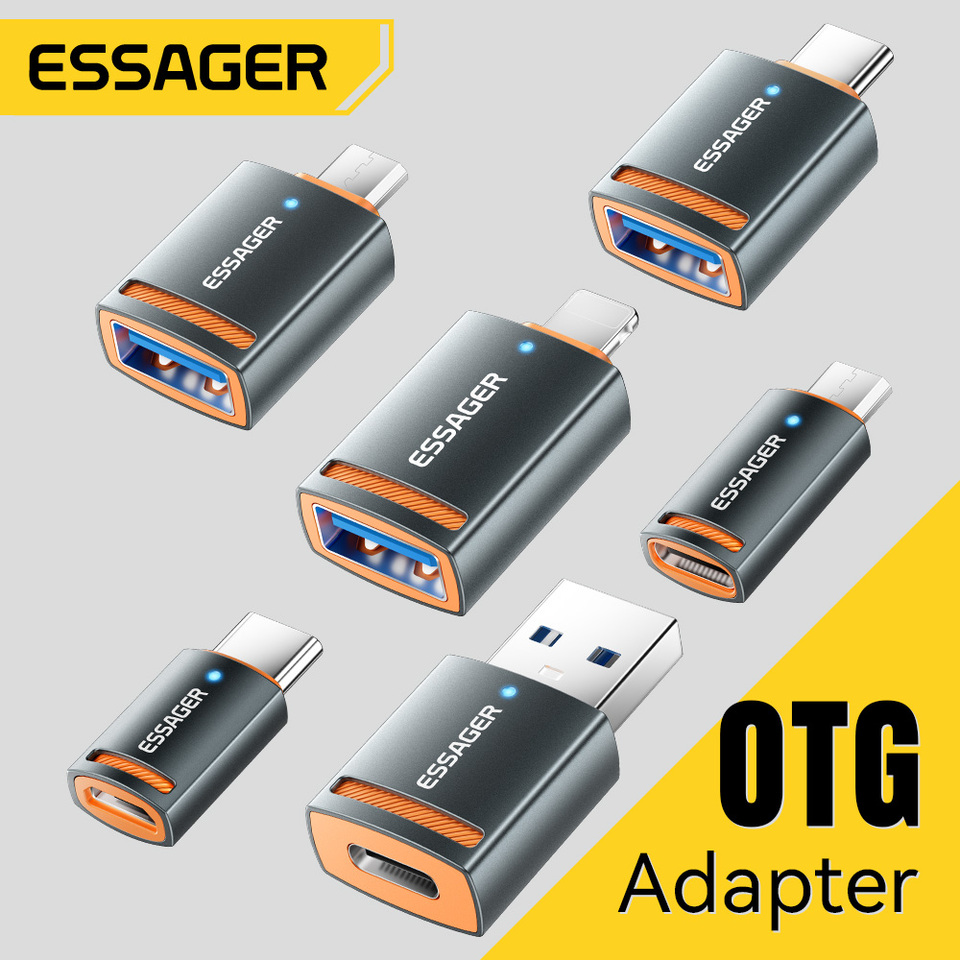Essager USB3.0 OTG Adapter Type-C USB-A Micro Female to USB Micro iP Type-C Male Converter For Macbook Xiaomi iPhone OTG Adapter