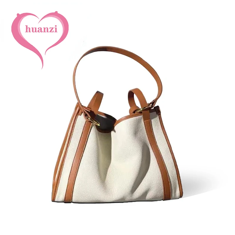 

Lady Split Leather Large Capacity Shoulder Bag Fashion Female Tote Bags Classic Women Handbags Removable Inner Purse New 2022