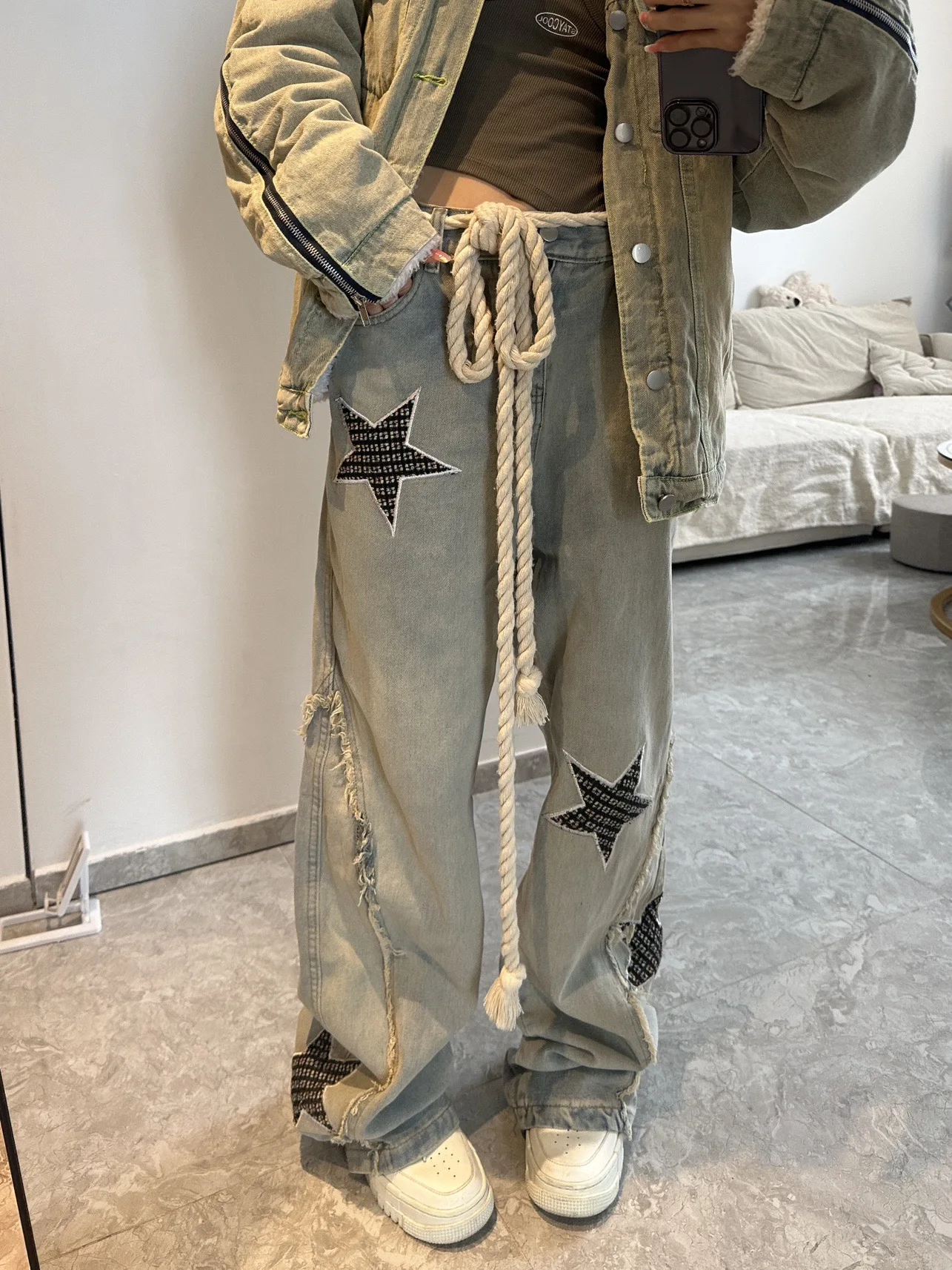 2000's archive grunge刺繍denim pants y2k 2000's archive 刺繍grunge denim pants y2k