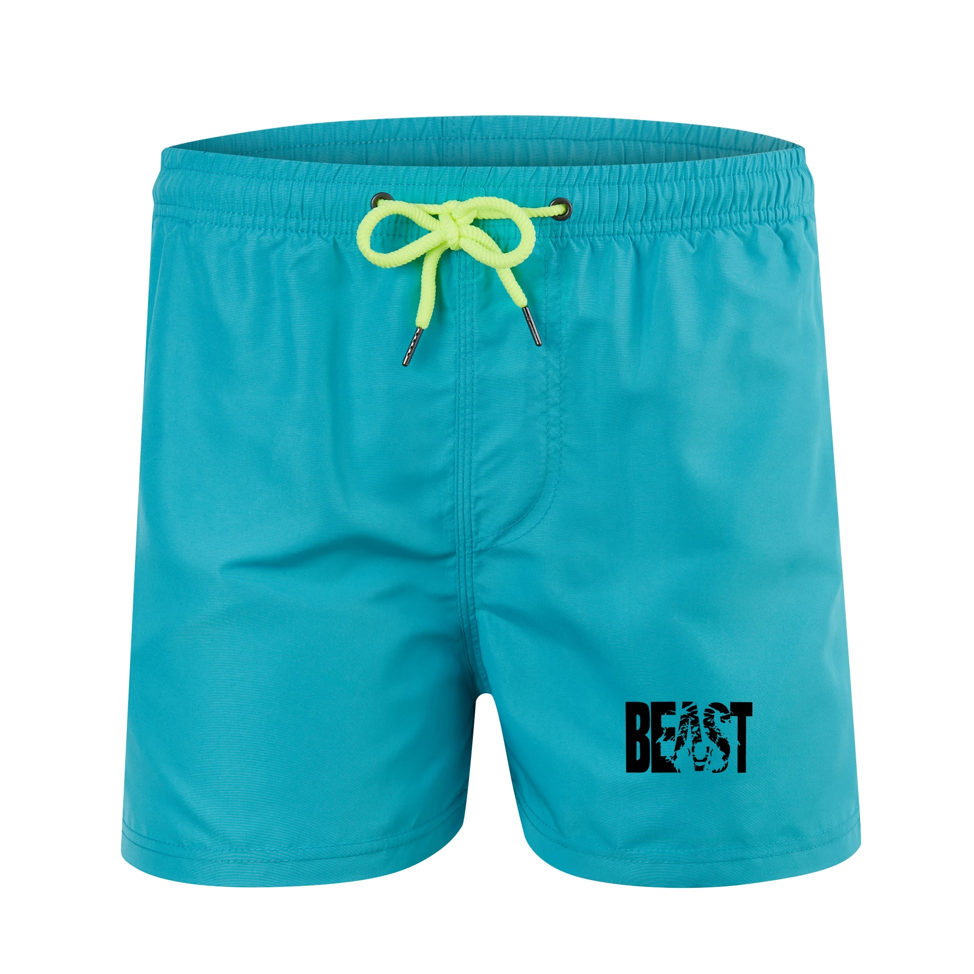 

BEAST Brand 2024 New Men's Stretch Swim Trunks Quick Dry Beach Shorts Pull rope Pockets and Mesh Lining Plus Size 4XL