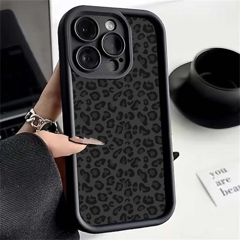 Vintage Leopard Print Shockproof TPU Soft Phone Case