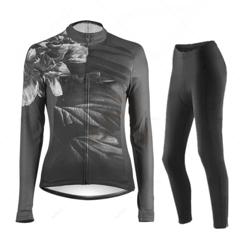 Women Autumn Cycling Jersey Set Long Sleeve Breathable Clothing MTB Maillot Ropa Ciclismo Bicycle Sportswear Bike Uniform